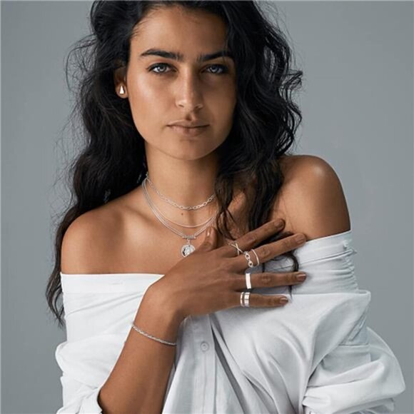 Silver Elegance Jewelry Set –Assorted Necklaces, Bracelets, and Rings Collection - Picture 3 of 6